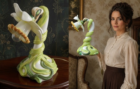 jugendstil lampka porcelanowa