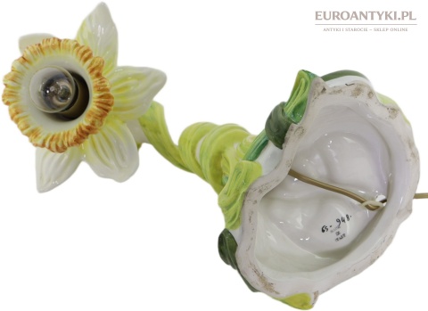 porcelanowa lampa kwiatowa vintage