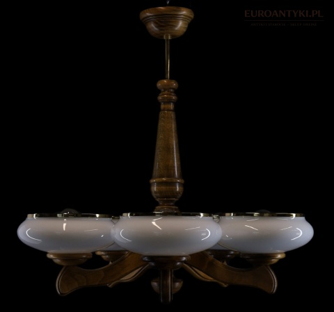 lampa wisząca vintage drewno