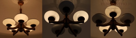 dębowa lampa vintage