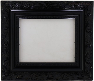 Czarna rama drewniana neobarokowa vintage 40 × 46 cm – relief 3D