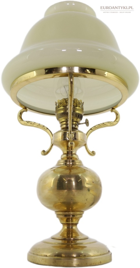 stylowa mosiężna lampa stołowa retro