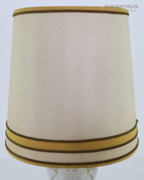 empire lampa na konsolę z porcelany i złoceniami