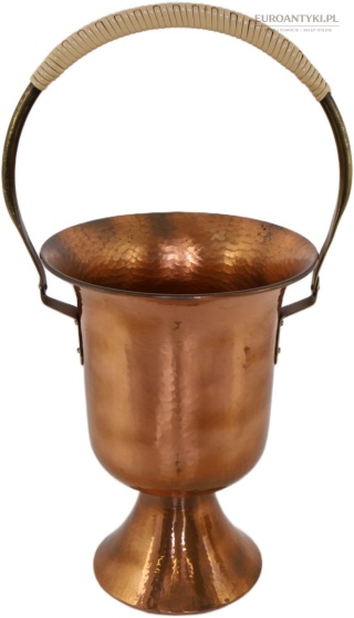 Duży miedziany cooler do szampana Zint Handarbeit vintage Niemcy lata 50/60