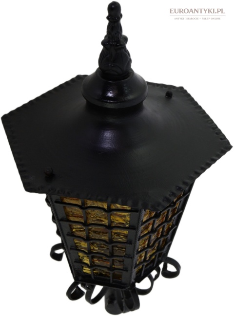 czarna  lampa ogrodowa vintage