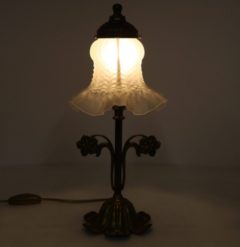 retro lampka stołowa florystyczna