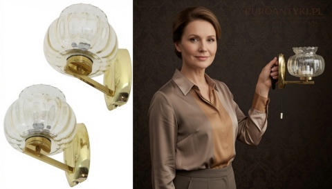 para retro lamp ściennych z mosiądzu