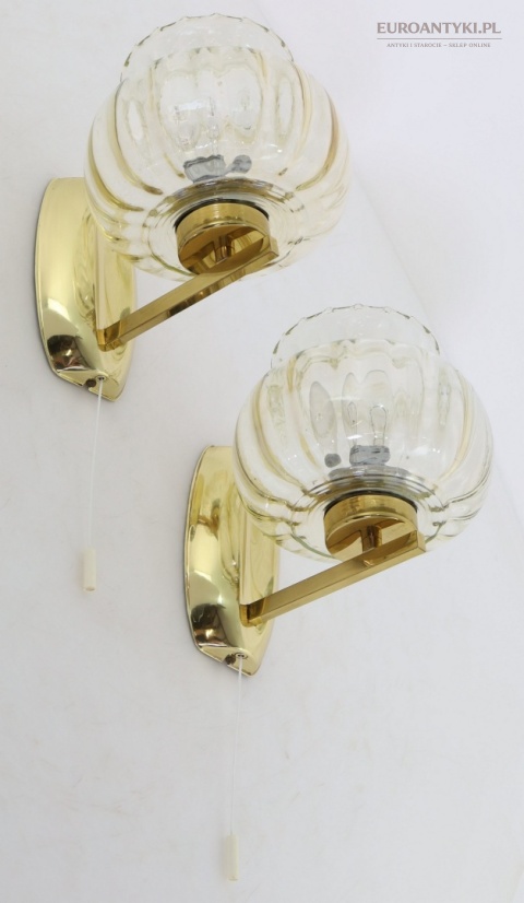 mosiężne lampy ścienne na wysoki połysk