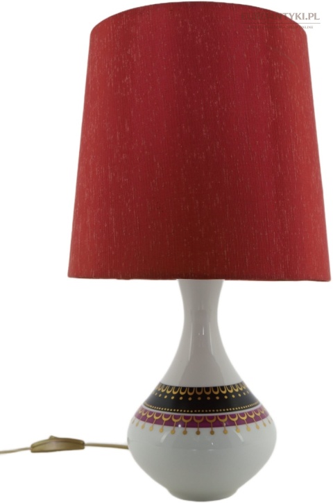 czerwona lampa stołowa retro