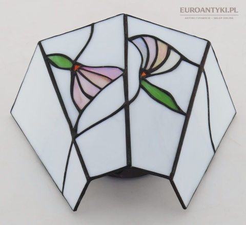 tiffany kinkiet retro ze szkła mlecznego