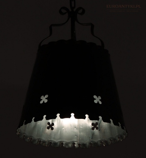 sufitowa stara lampa karczemna metalowa