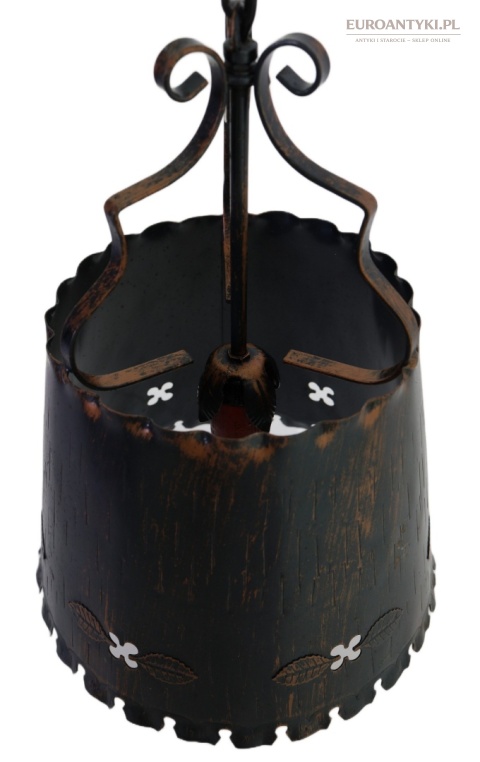 kawiarniana ciemna lampa metalowa z patyną