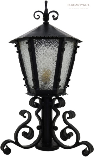 XL! Duża lampa zewnętrzna kuta ręcznie – latarnia na bramę, furtkę, do ogrodu