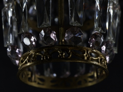 kompletna lampa sufitowa vintage z mosiądzu