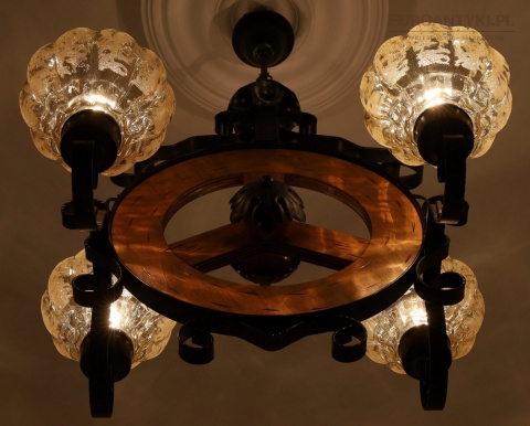 wisząca stara lampa rustykalna lata 70
