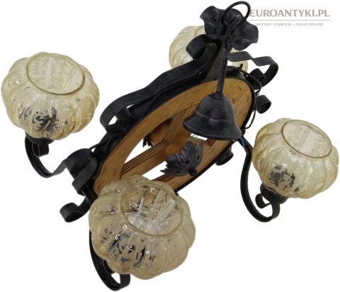 sufitowa lampa z kutego metalu vintage
