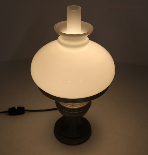 retro lampka stołowa stare srebro