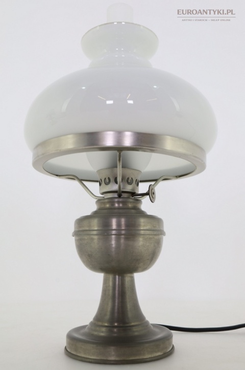 srebrna lampka gabinetowa vintage