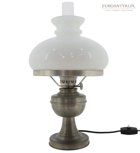 cynowa lampka gabinetowa vintage