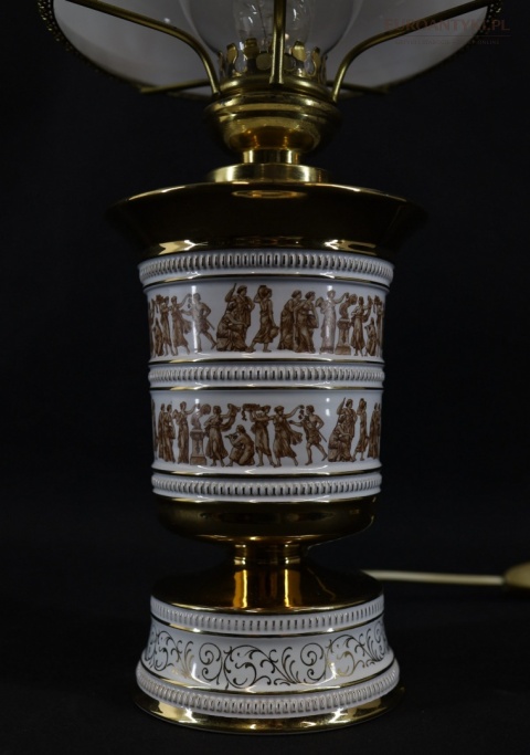 dekoracyjna lampa ceramiczna vintage