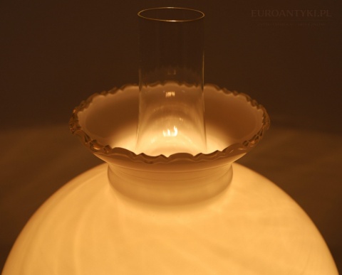 Włoska lampa stołowa Florentine vintage lata 60. – ceramiczna z mlecznym kloszem