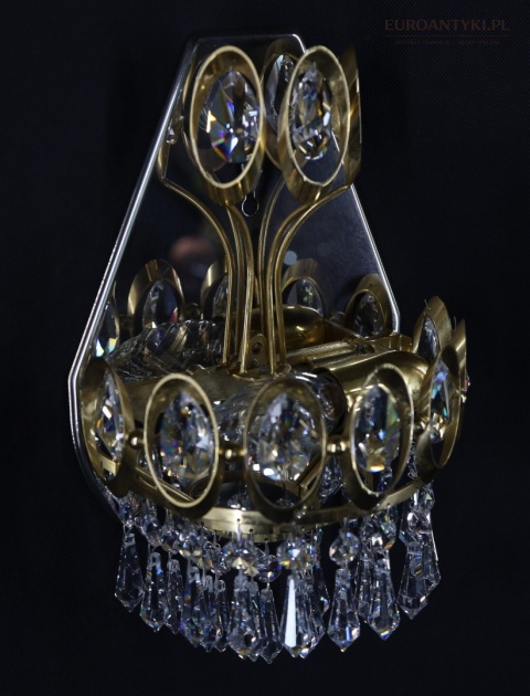 Para kryształowych lamp ściennych vintage