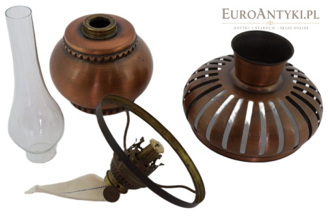 dekoracyjna lampa naftowa retro z miedzi