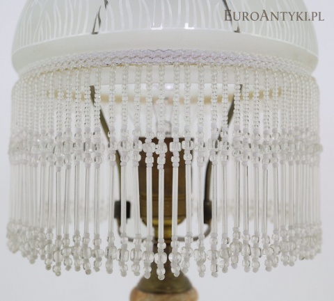 lampa stołowa z kompletnymi szklanymi koralikami