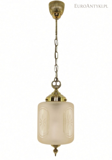 luksusowa lampa wisząca vintage ze szklanym kloszem