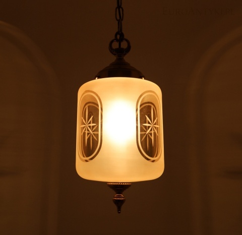 lampa wisząca z antycznym kloszem z 4 wzorami