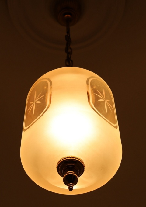 szklany walec lampa antyczna