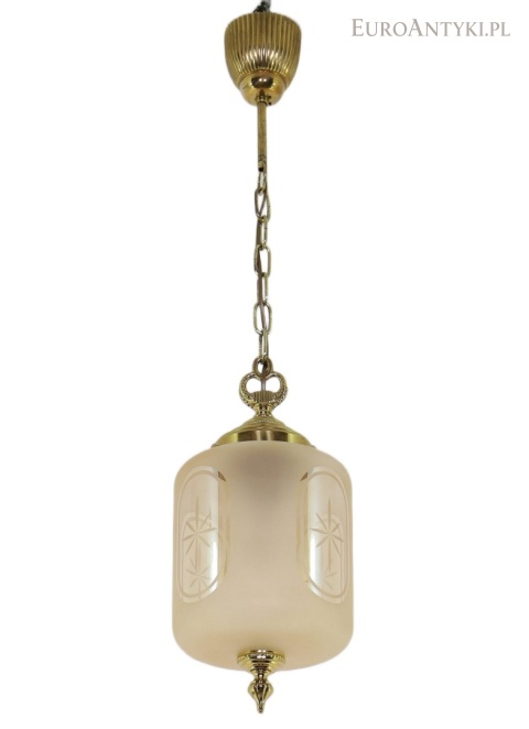 antyczny szklany walec lampa wisząca