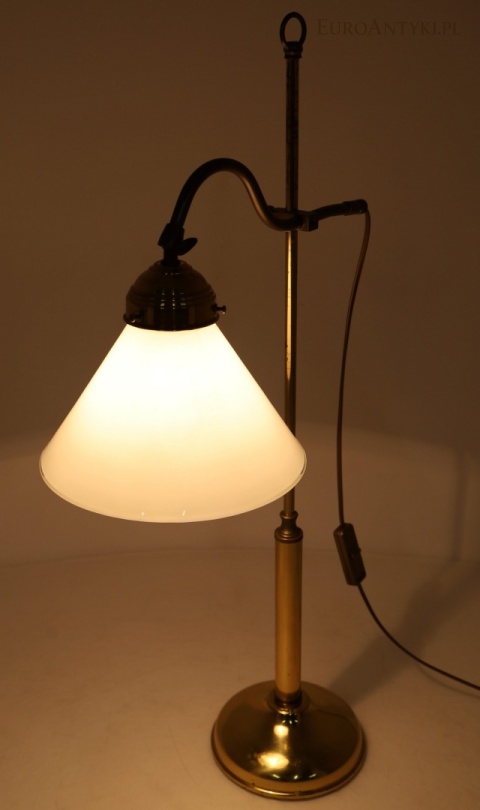 regulowana lampa gabinetowa vintage ze szklanym kloszem