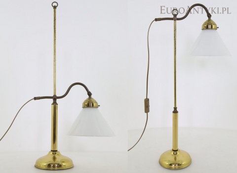 regulowana lampa mosiężna na biurko