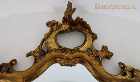 lustro Ludwik XV Louis XV z dekoracyjnym zwieńczeniem