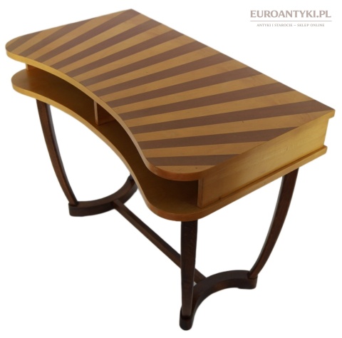 konsola mid-century modern z dwubarwnym blatem