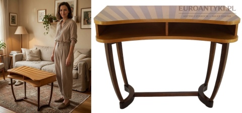 konsola niemiecka w stylistyce mid-century modern