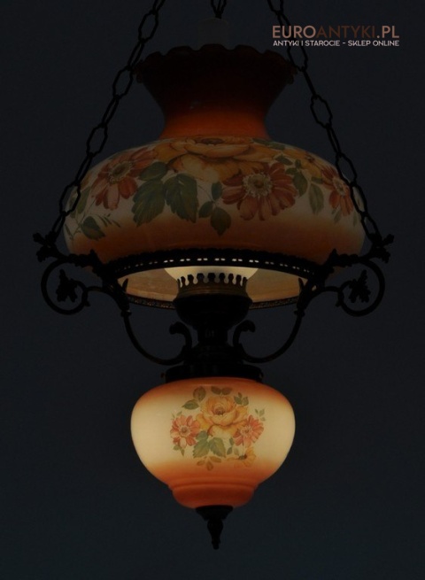 DUZA SZKLANA LAMPA KWIATOWA ZYRANDOL SZKLANY x