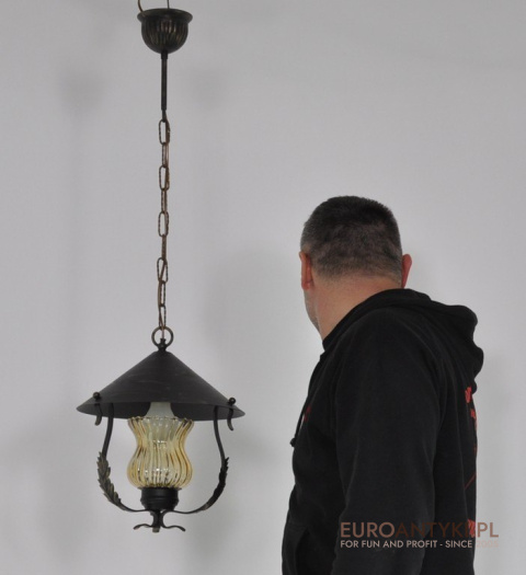 KUTA RUSTYKALNA LAMPKA LAMPA DO GANKU HOLU ANTYK x