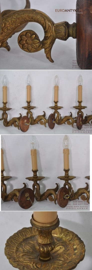 SLICZNE STARE KINKIETY Z LABEDZIAMI LABEDZIE LAMPY