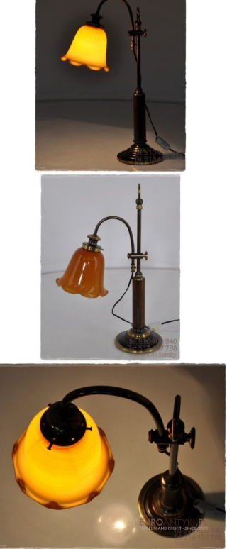 STARA LAMPKA LAMPA RUCHOME RAMIE SZKLANY KLOSZ XL