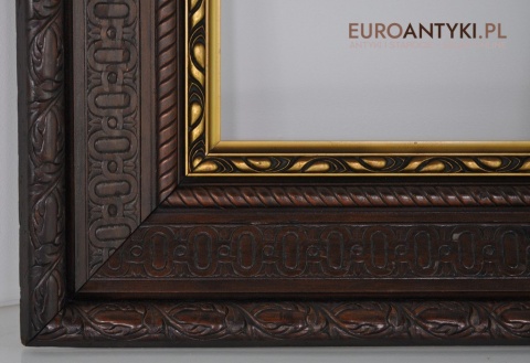 STARA DREWNIANA RAMA DO OBRAZU GRUNDERZEIT ANTYK x