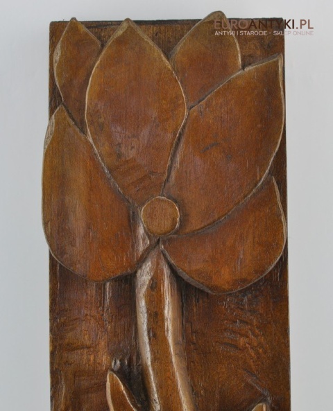 DREWNIANA RZEZBA DREWNIANY KWIAT KWIATEK RZEZBIONY