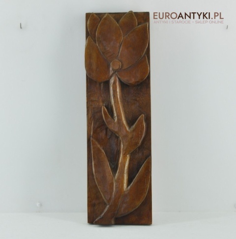 DREWNIANA RZEZBA DREWNIANY KWIAT KWIATEK RZEZBIONY