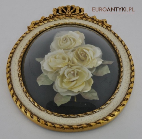 DUZY STARY OZDOBNY OBRAZ Z KWIATAMI OZDOBA KWIAT x