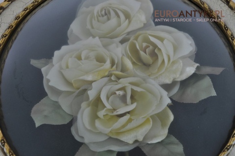 DUZY STARY OZDOBNY OBRAZ Z KWIATAMI OZDOBA KWIAT x