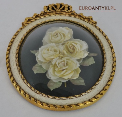 DUZY STARY OZDOBNY OBRAZ Z KWIATAMI OZDOBA KWIAT x