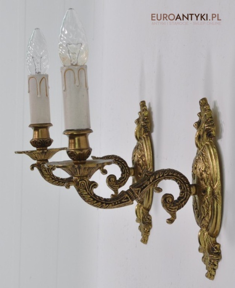 XL STARY DUZY KINKIET LAMPKA LAMPA Z MOSIADZU