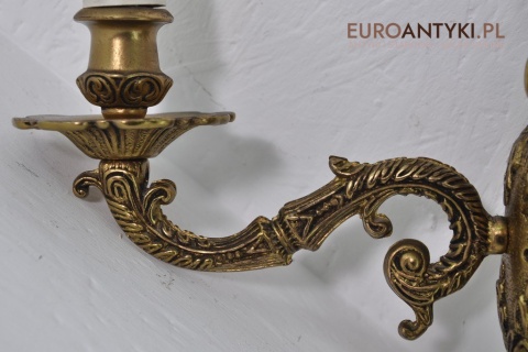 XL STARY DUZY KINKIET LAMPKA LAMPA Z MOSIADZU