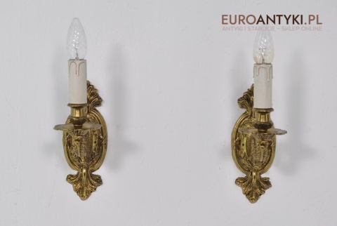 XL STARY DUZY KINKIET LAMPKA LAMPA Z MOSIADZU